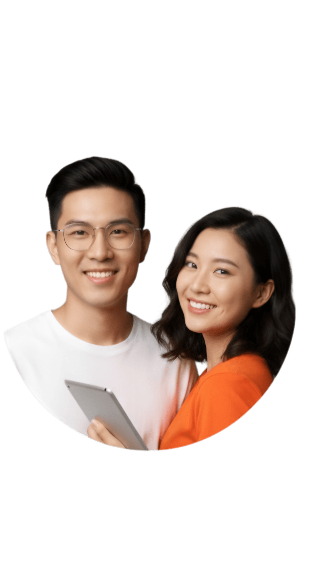 Happy student in the center